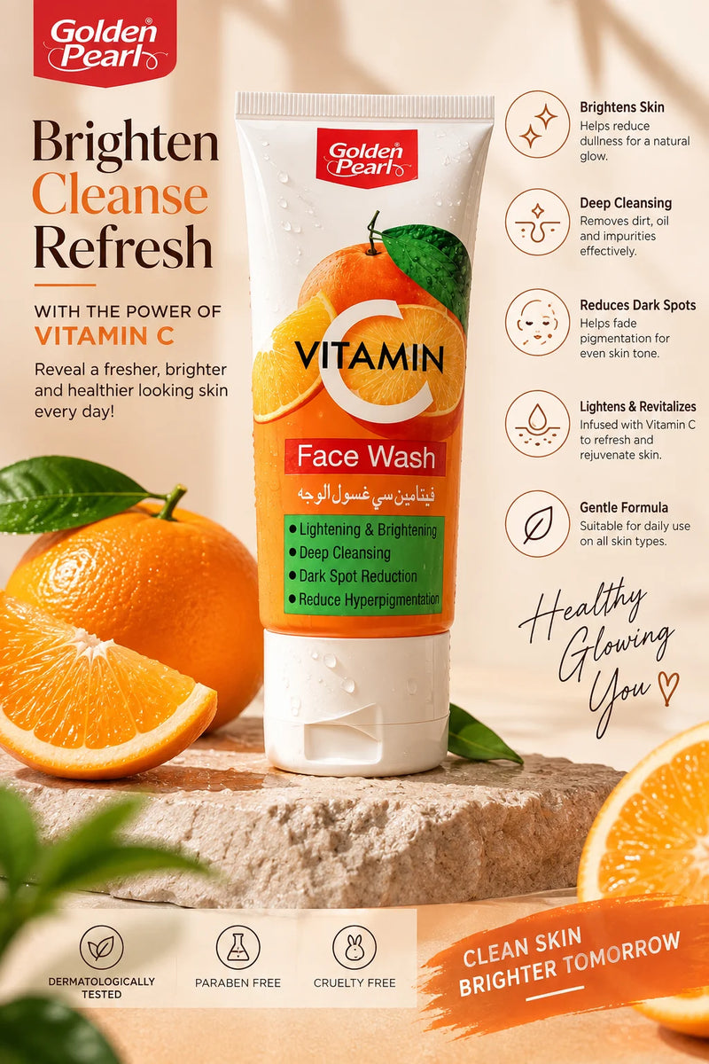 Golden Pearl Vitamin C Face Wash – Brightening & Deep Cleansing
