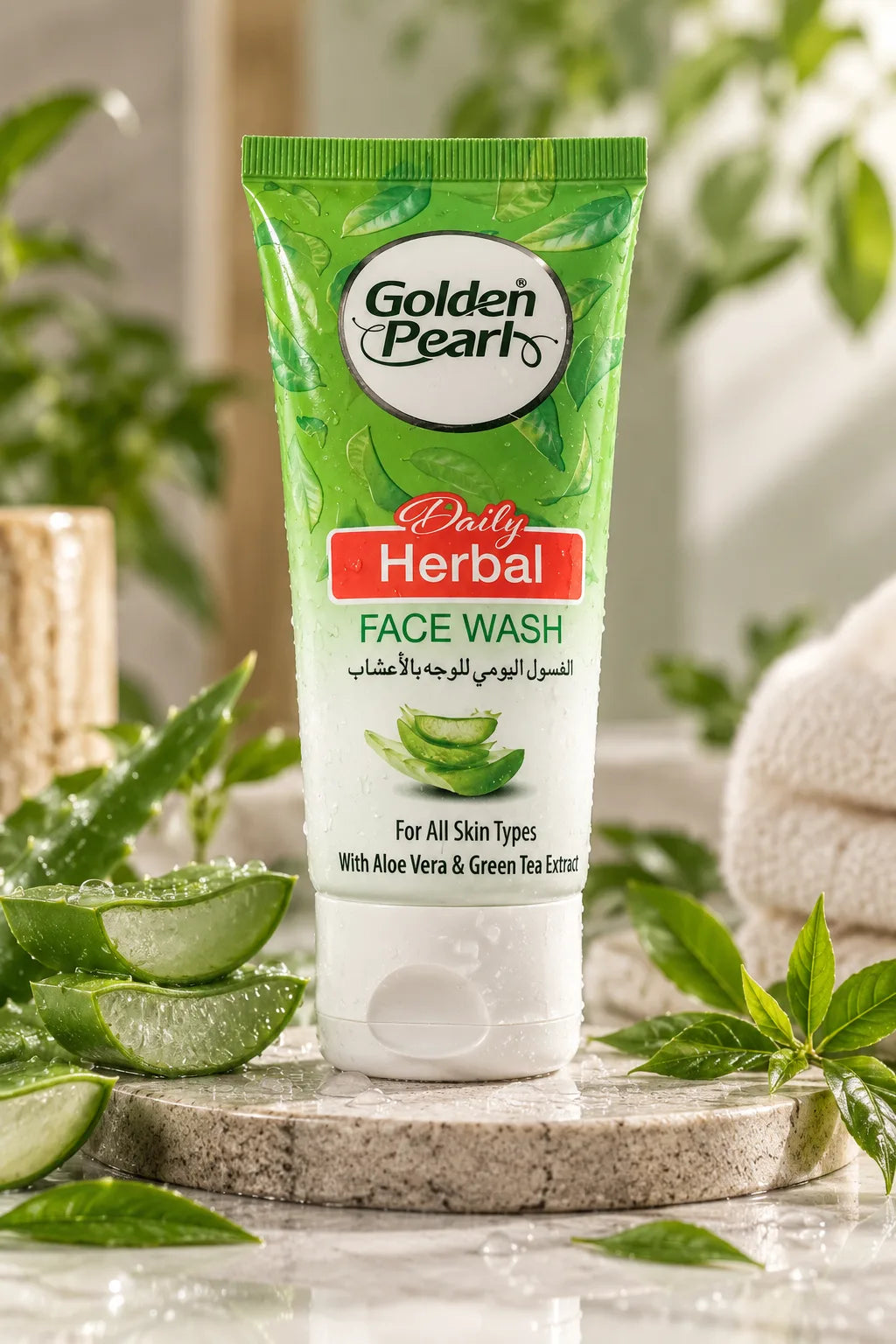 Golden Pearl Daily Herbal Face Wash with Aloe Vera & Green Tea