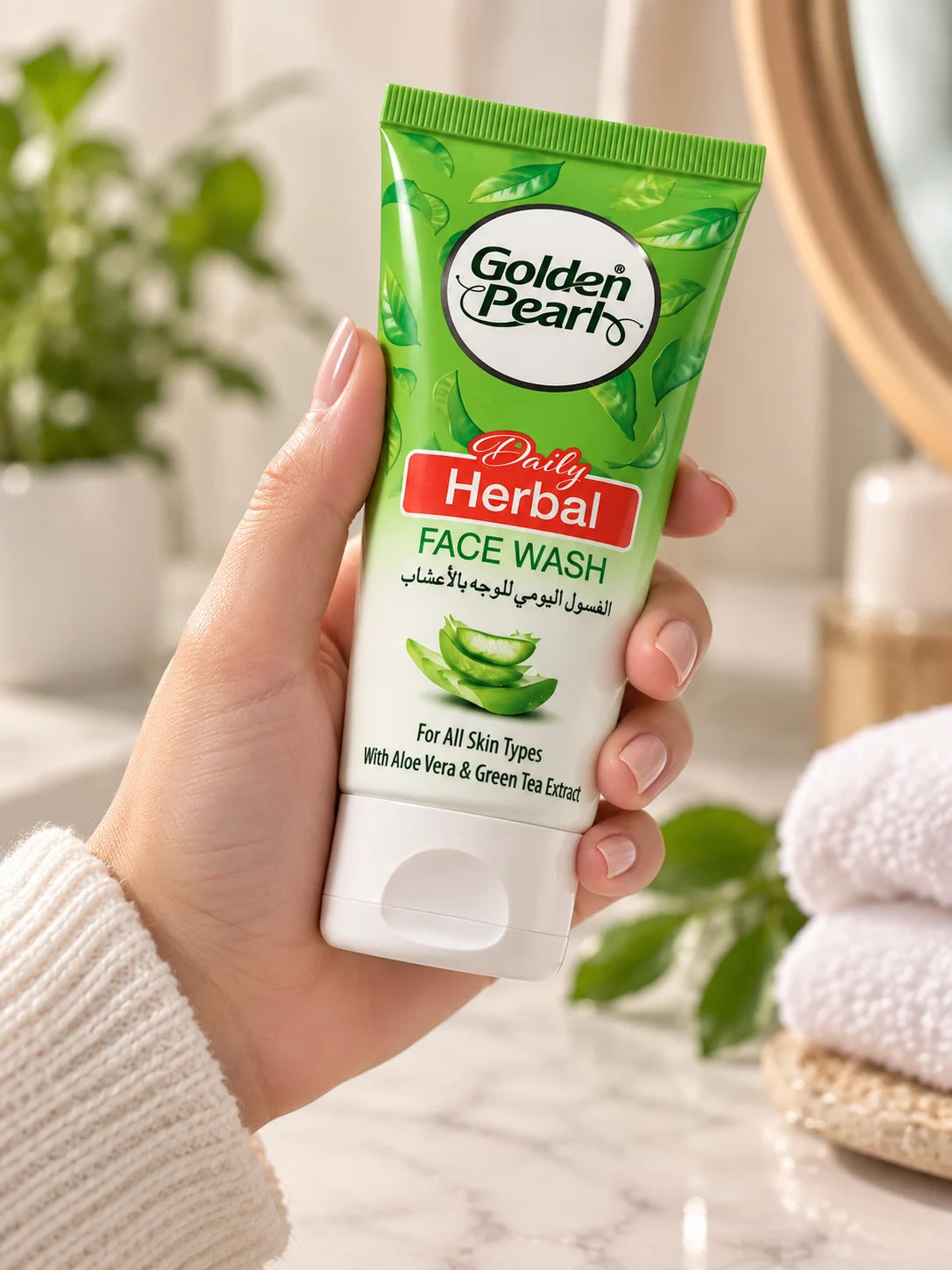 Golden Pearl Daily Herbal Face Wash with Aloe Vera & Green Tea