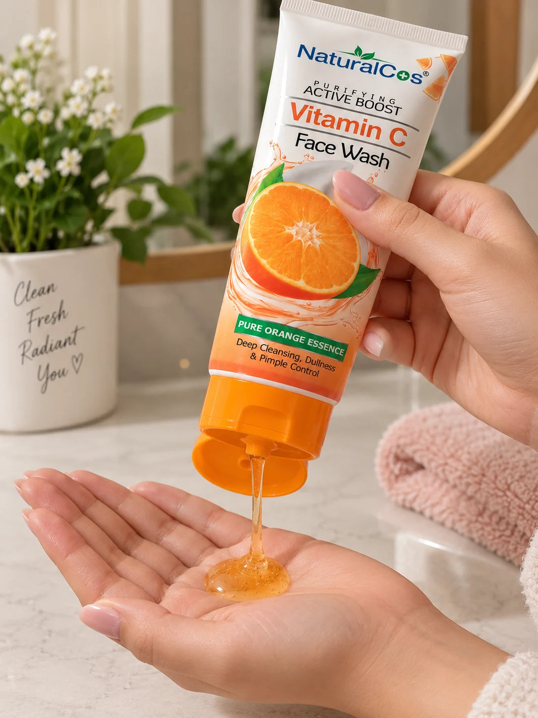 NaturalCos Vitamin C Face Wash with Pure Orange Essence